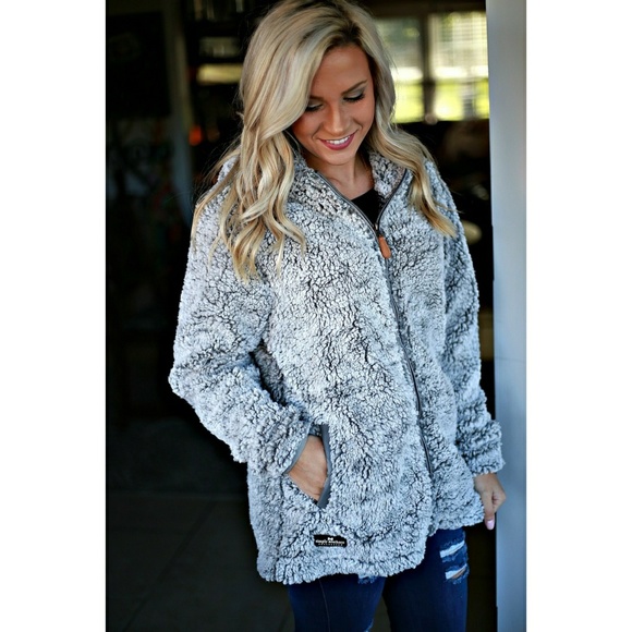 Simply Southern Jackets & Blazers - Simply Southern Faux Sherpa Full Zip Hood Jacket